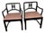 Pair Vintage MCM Blowing Rock Upholstered Arm Chairs Black Wood North Carolina For Sale