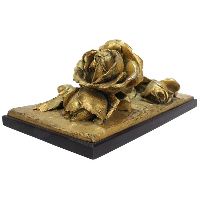 Cire Perdue Gilt Bronze Sculpture of Roses by Louis Ernest Barrias For Sale - Image 13 of 13