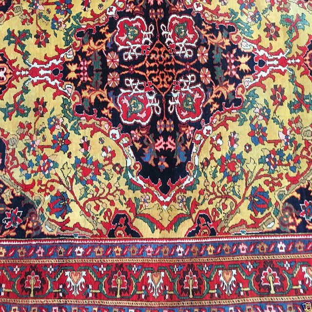 Contemporary Antique Collectible Gold Ground Persian Ferahan Sarouk Rug For Sale - Image 3 of 12