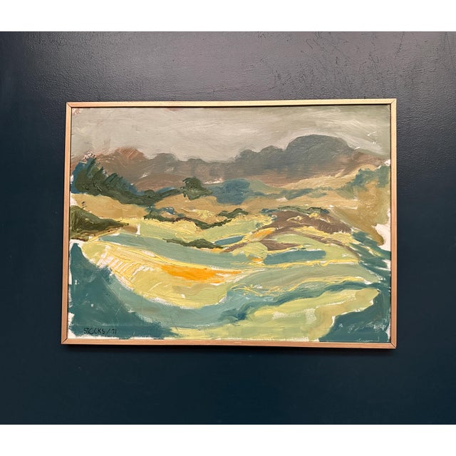 Lars Stocks, Landscape, 1971, Oil Painting on Panel, Framed For Sale - Image 17 of 18