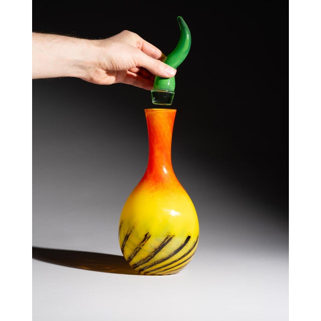 Kontiki Hand-Blown Art Glass Carafe and Lidded Box by Nanny Still for Rosenthal Studio Line, 1993, Set of 2 For Sale - Image 6 of 17