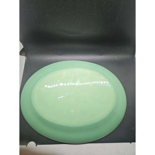Mid-Century Modern Vintage Ceramic Celedon Platter For Sale - Image 3 of 3