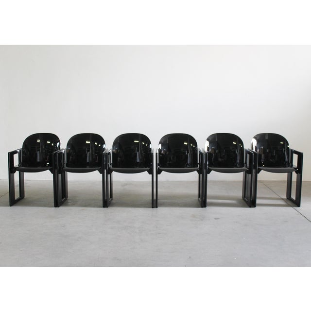 Black Black Dialogo Dining Chairs by Tobia & Afra Scarpa for B&b Italia / C&b Italia, 1973, Set of 6 For Sale - Image 8 of 18