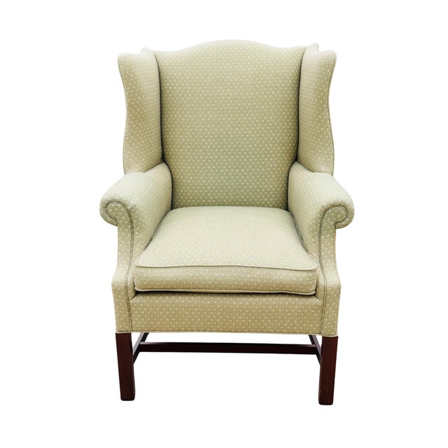 English Vintage Hickory Chair Chippendale Wingback Chair | Historic James River Plantations Collection For Sale - Image 3 of 18