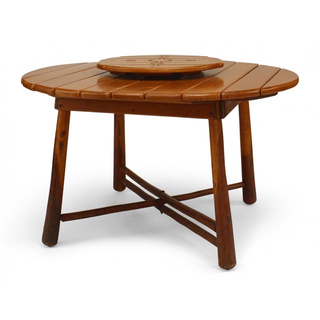 American Rustic Old Hickory Dining Table Chairish