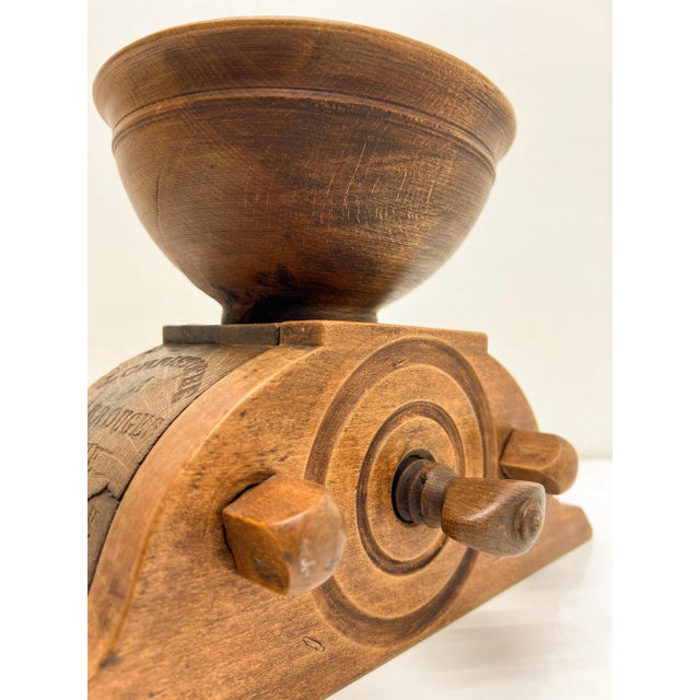 Antique French Wooden Coffee Grinder, 1873 For Sale - Image 4 of 13