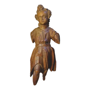 18th Century Baroque Period Bohemian Wooden Angel Sculpture Fragment