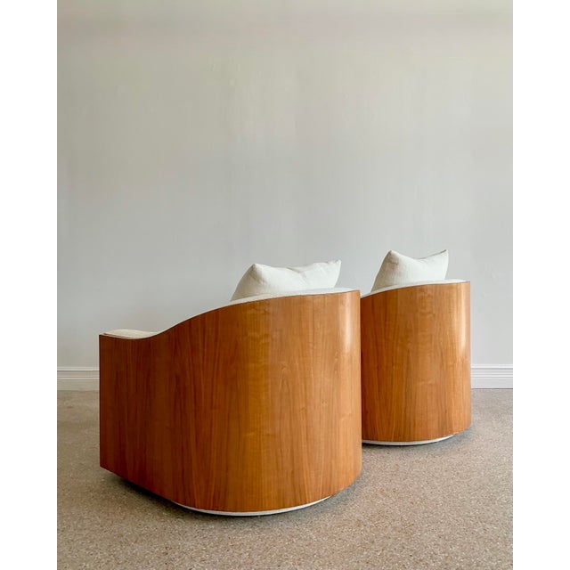 Wood Vintage Kreiss Mambo Wood Swivel Chairs - A Pair For Sale - Image 7 of 12
