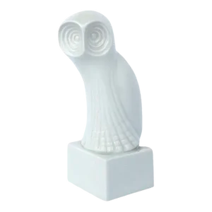 White Owl Bird Porcelain Object Sculpture