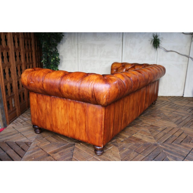 Vintage Chesterfield Brown Leather Sofa, 1980s For Sale - Image 16 of 18