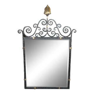 1970s Vintage Chic Bronze and Wrought Iron LaBarge Mirror For Sale