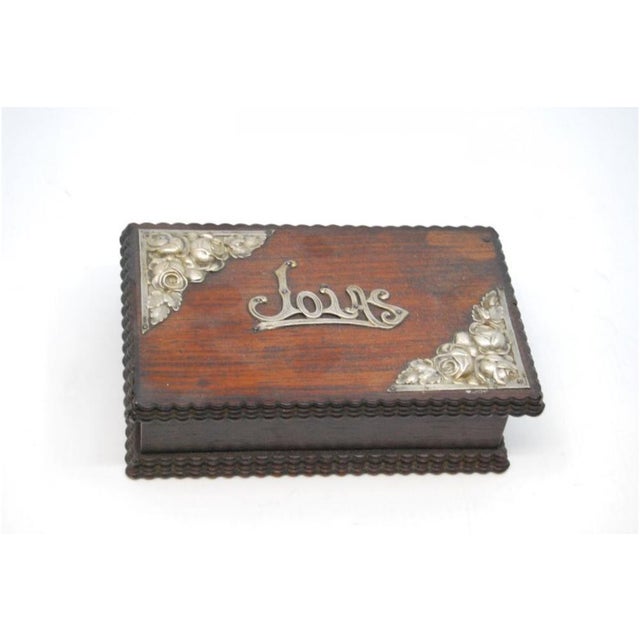 Wooden Jewelry Box with Silver Applications For Sale - Image 3 of 8