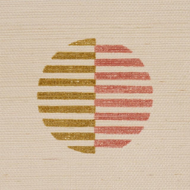 Traditional Schumacher Ando Hand Blocked Sisal Wallcovering In Rust & Ochre For Sale - Image 3 of 5
