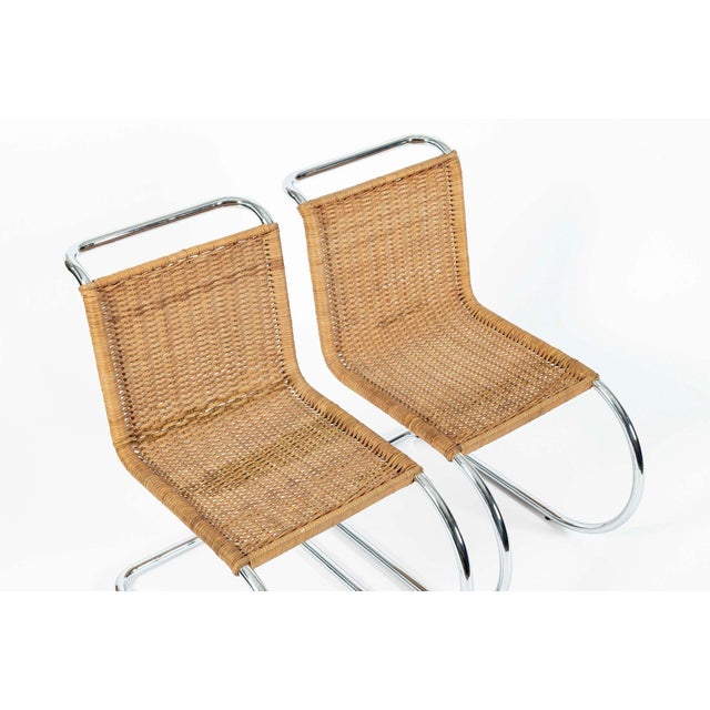 Mies Van Der Rohe Mr10 Cane and Chrome Cantilever Dining Chairs for Stendig, Bauhaus Pair For Sale - Image 9 of 18