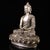 This is a finely crafted antique silver-gilt bronze sculpture of Amitayus Buddha, the Buddha of Infinite Life, a revered...