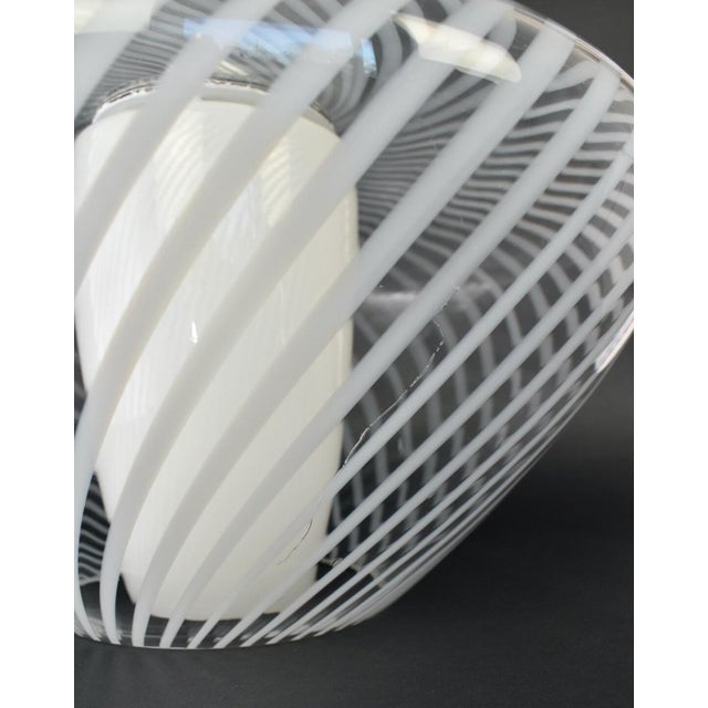 Vintage Large Aloys Gangkofner for Peill & Putzler Toledo Ceiling Light Mid Century Modern Flush Mount Glass Opaline Swirl Modernist Venini For Sale - Image 10 of 10