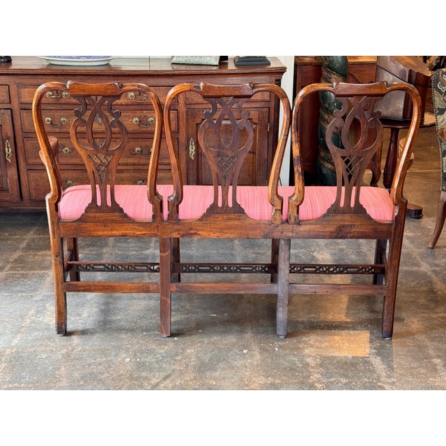 18th Century English Mahogany Triple Chair-Back Hall Bench For Sale - Image 11 of 14