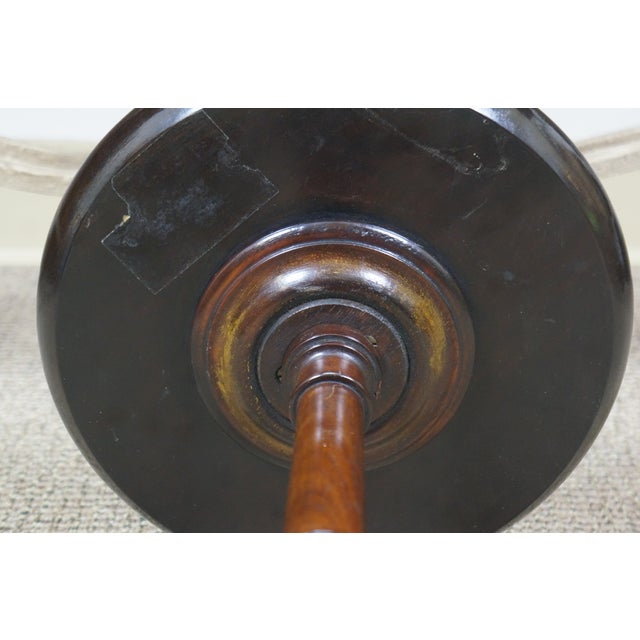 Antique English Mahogany Tripod Pedestal Plant Sculpture Candle Stand 20" For Sale - Image 11 of 17