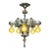 1927 Spanish Revival Semi Flush Chandelier With Original Polychrome Finish For Sale