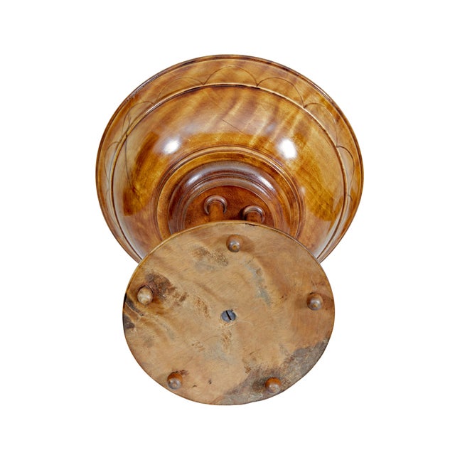 Antiique Italian Carved Walnut Tazza, 1880 For Sale - Image 4 of 6