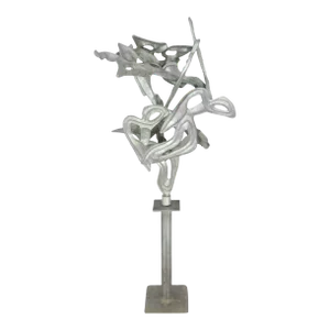 Mid 20th Century Abstract Cast and Welded Aluminum Organic Form Sculpture Signed Joseph