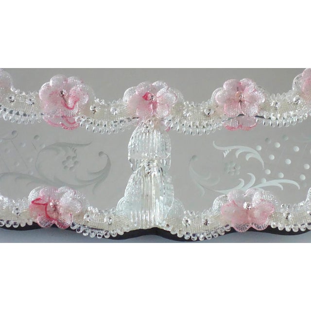 Murano Glass Floral Mirror, 1950s For Sale - Image 6 of 9
