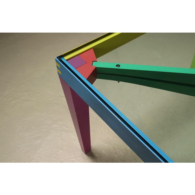 Blue Dry Series Dining Table and Chairs by Massimo Morozzi for Giorgetti Matrix, 1980s, Set of 5 For Sale - Image 8 of 18