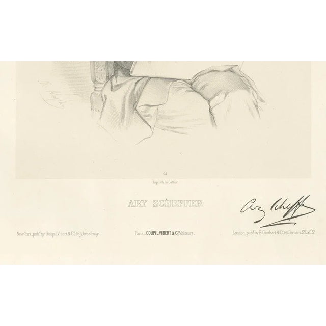 Portrait of Ary Scheffer by Le Gout-Gérard – 19th Century Lithograph, circa 1855 This refined lithographic portrait...