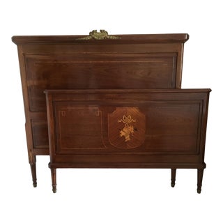 Loui XV Style Full-Size Headboard With Footboard For Sale
