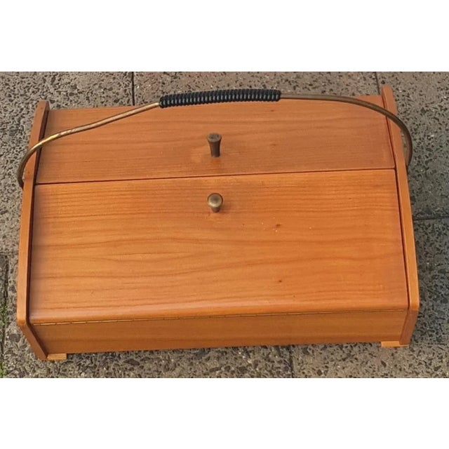 Mid-Century Modern Mid-Century Wooden Sewing Box, 1950s For Sale - Image 3 of 3