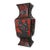 Antique Handmade Chinese Carved Black Red Lacquer Cinnabar Floral Vase Urn For Sale