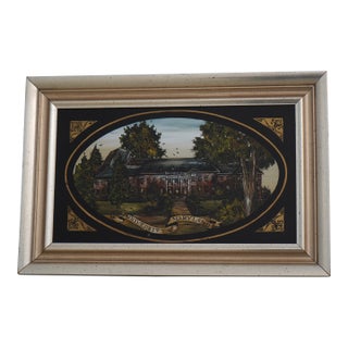 1980s University of Maryland Eglomise Framed Panel For Sale