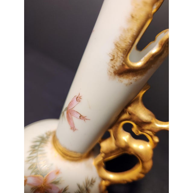 Antique m.e.v. Limoges Blush Ivory Dragon Ewer – French Porcelain, C. 1891–1910 For Sale In Greensboro - Image 6 of 7