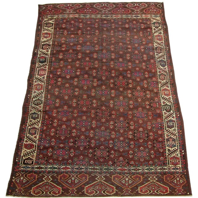 19th Century 1900s Antique Turkeman Rug For Sale - Image 5 of 5