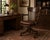 EXCEPTIONAL ANTIQUE SOLID OAK ADJUSTABLE SWIVEL OFFICE CHAIR WITH ORIGINAL CASTERS & REMOVABLE LEATHER CUSHION A...