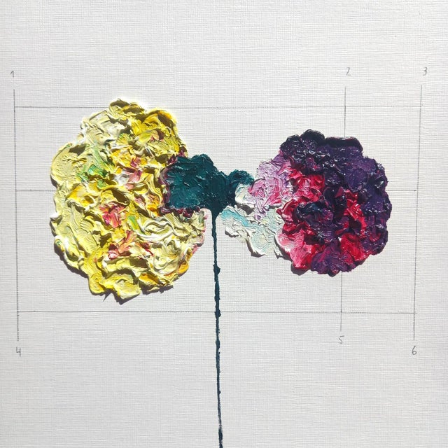 Contemporary 14.2" by 18.9" Framed Organic Modern Original Flower Painting by Diane Grant For Sale - Image 3 of 3