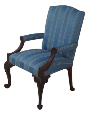 Baker Georgian Style Carved Mahogany Library Chair