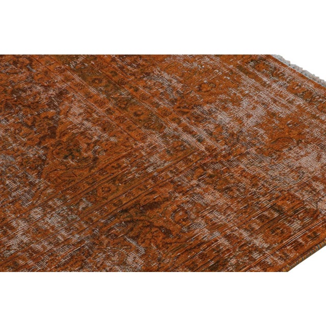 Vintage Persian Rug in Rust Orange and Brown Floral Patterns, From Rug & Kilim For Sale In New York - Image 6 of 7