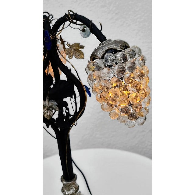 Vintage Murano Glass Grape Table Lamp, 1975 For Sale - Image 6 of 17
