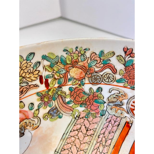Ceramic Mid 20th Century Vintage Chinese Famille Rose Hand Painted Bowl For Sale - Image 7 of 9