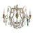 Brass Bathroom Chandelier With Almond Crystals and Obelisques For Sale
