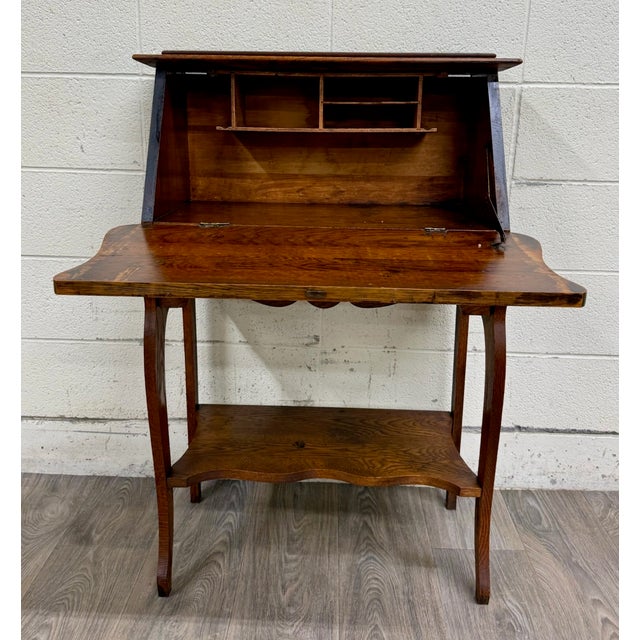 This is an absolutely beautiful antique French Louis XVI style secretary desk or drop front desk. Likely from the early...