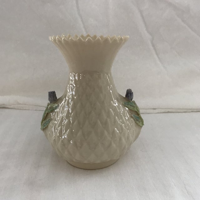 Belleek Blue Thistle Tulip Vase Chairish