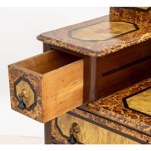 Brown American Grain Painted Dressing Table For Sale - Image 8 of 11