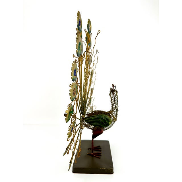 Vintage Mid Century Metal Peacock For Sale In Little Rock - Image 6 of 9