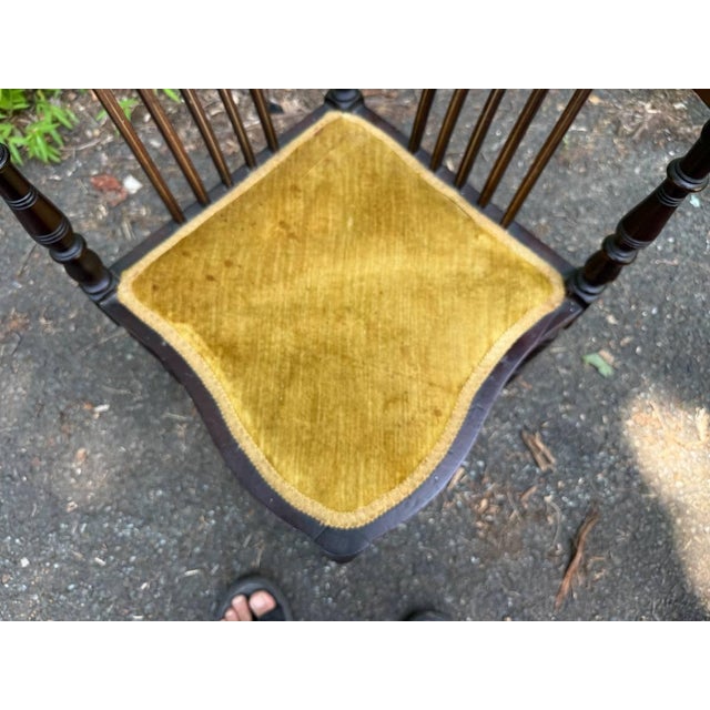 Wood Antique Edwardian Style Marquetry Mahogany Corner Chair For Sale - Image 7 of 14