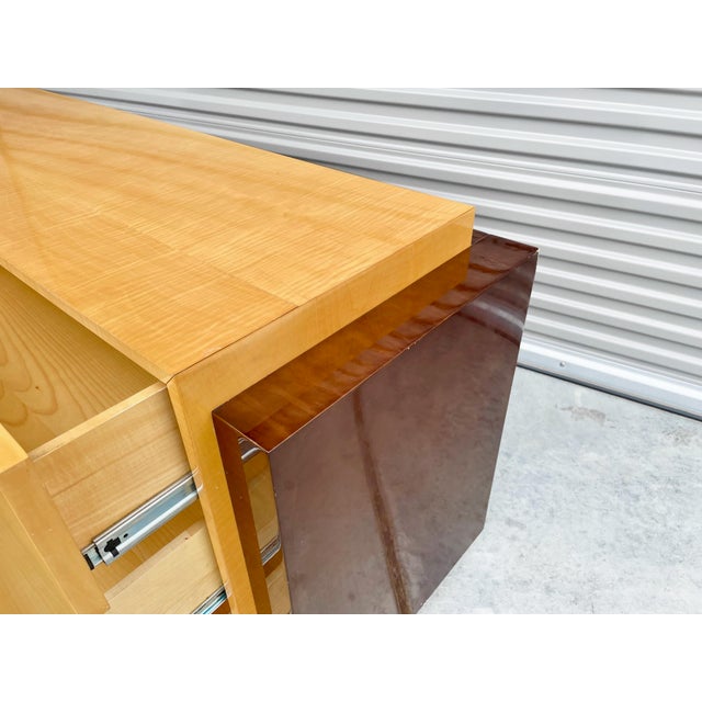 1970s Mid Century Maple & Walnut Dresser For Sale - Image 10 of 14