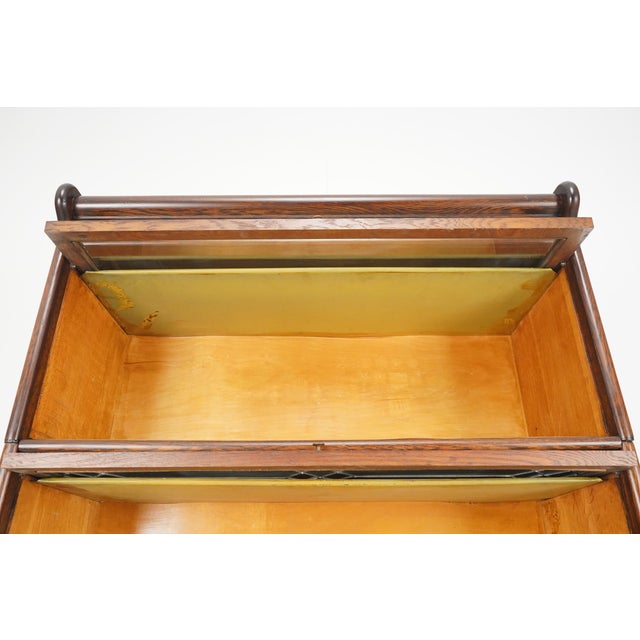 Wood Antique Four Section Oak Humphrey Barrister Bookcase For Sale - Image 7 of 13