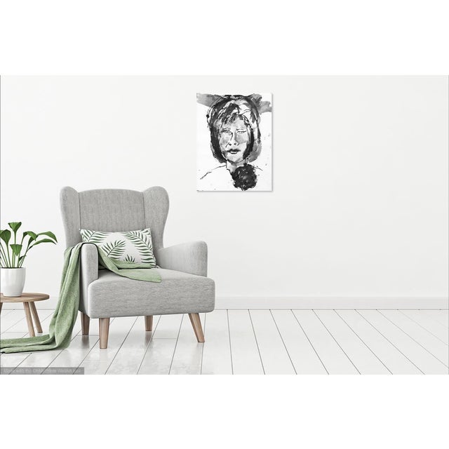 Portrait of a Lady Ink Drawing For Sale In Los Angeles - Image 6 of 6