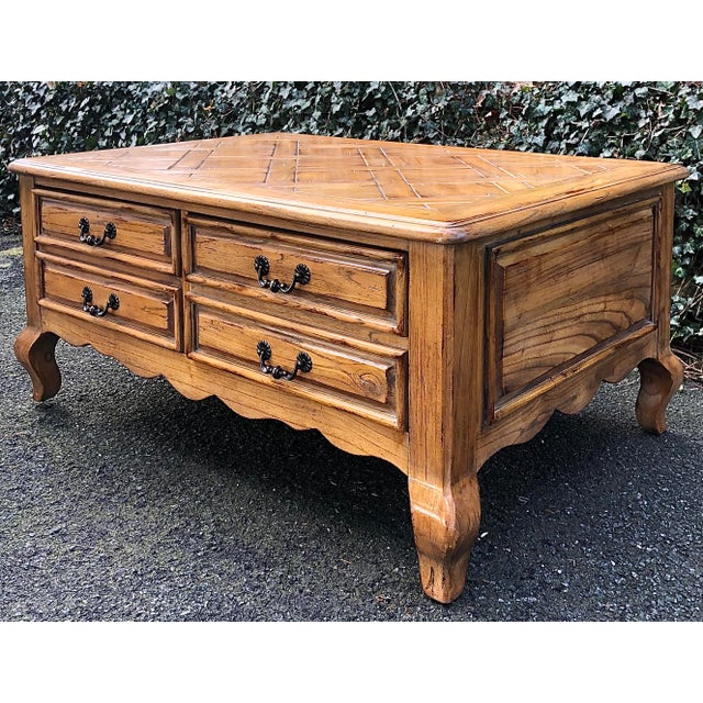 Schnadig Country French Parquet Top Coffee Table Chairish